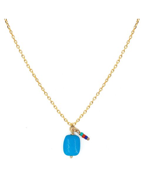 Collier Oya en Laiton doré & Turquoise