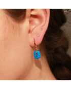 Boucles d'Oreilles Oya en Laiton doré & Turquoise