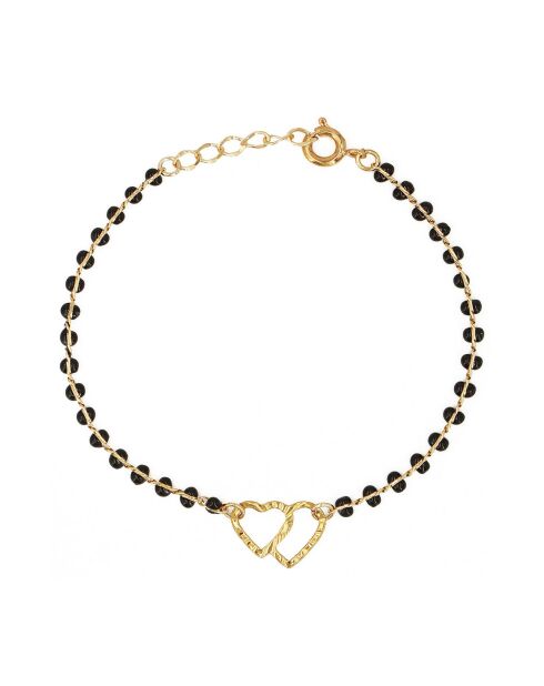 Bracelet Double Heart en Laiton doré