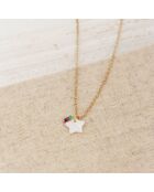 Collier Charms Etoile en Laiton doré & Nacre