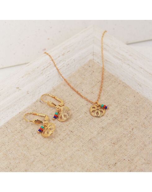 Boucles d'Oreilles Flora en Laiton doré