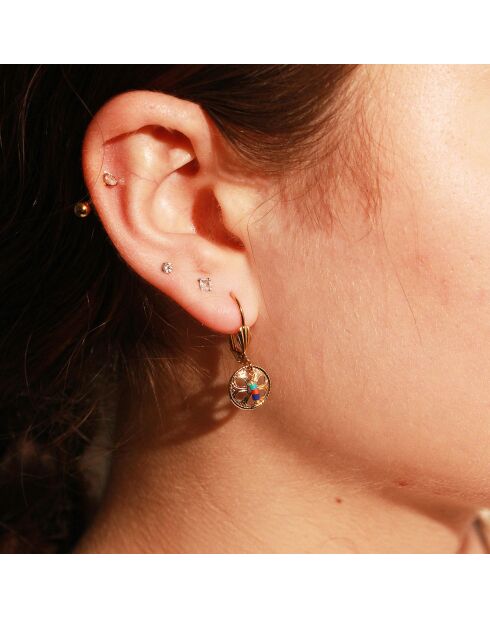 Boucles d'Oreilles Flora en Laiton doré