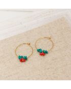 Boucles d'Oreilles Dorkie en Laiton doré & Turquoise