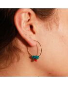 Boucles d'Oreilles Dorkie en Laiton doré & Turquoise