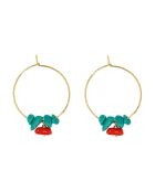 Boucles d'Oreilles Dorkie en Laiton doré & Turquoise