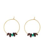 Boucles d'Oreilles Dorkie en Laiton doré & Grenat