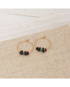 Boucles d'Oreilles Dorkie en Laiton doré & Grenat