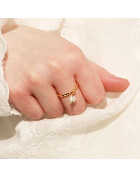 Bague Dona en Laiton doré & Perle