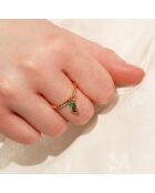 Bague Dona en Laiton doré & Agate Verte