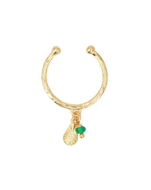 Bague Dona en Laiton doré & Agate Verte