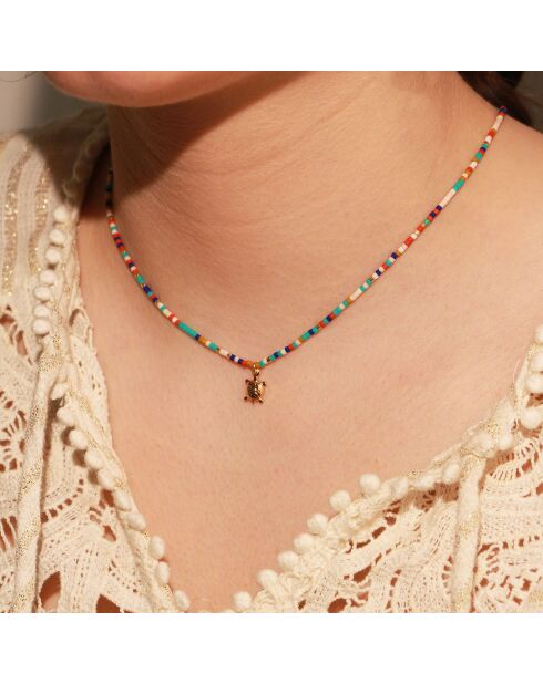 Collier Miyuki Summer Tortue en Laiton doré