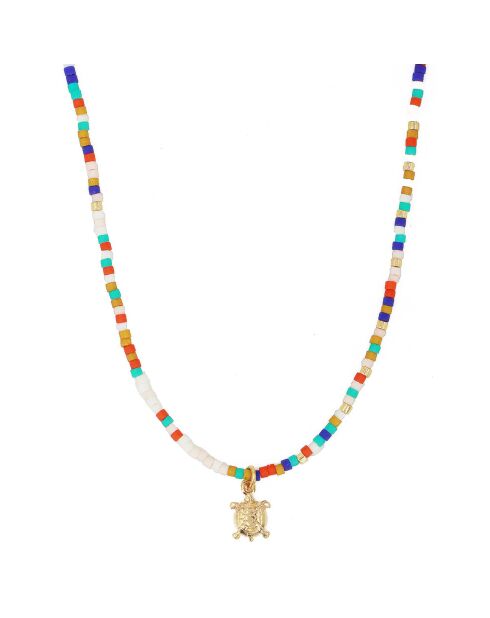 Collier Miyuki Summer Tortue en Laiton doré