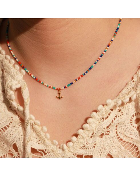 Collier Miyuki Summer Ancre en Laiton doré