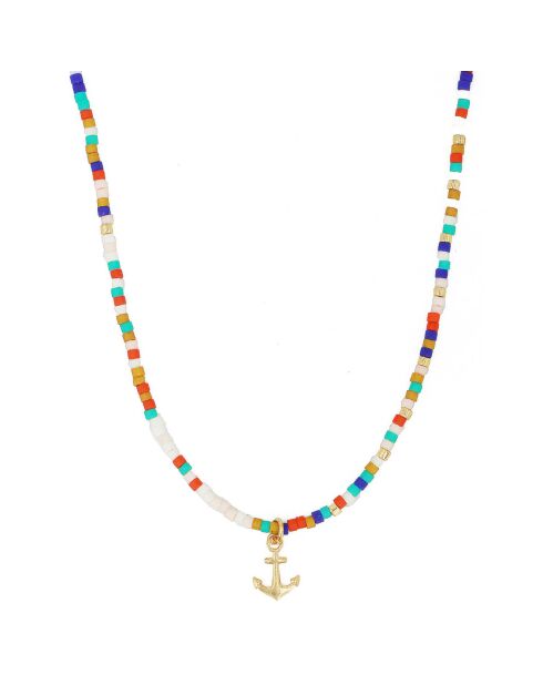 Collier Miyuki Summer Ancre en Laiton doré