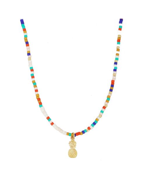 Collier Miyuki Summer Ananas en Laiton doré