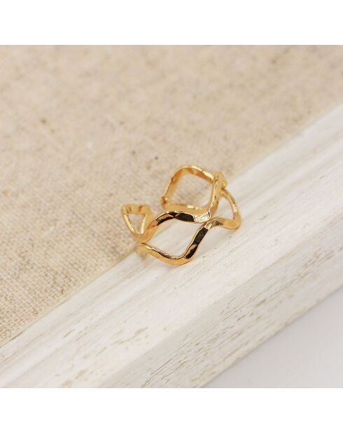 Anillo Solène de latón dorado