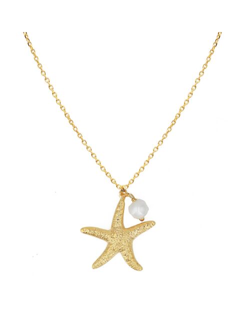 Collier Starfish en Laiton doré & Perle