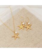 Boucles d'Oreilles Starfish en Laiton doré & Perle