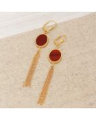 Boucles d'Oreilles Frida Pompom en Laiton doré
