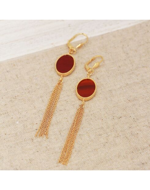 Boucles d'Oreilles Frida Pompom en Laiton doré