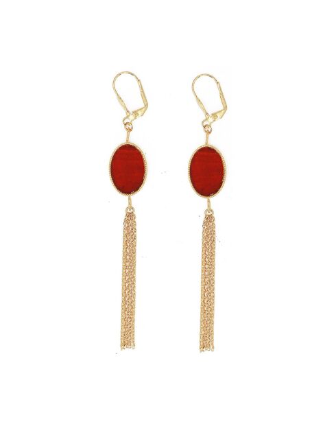 Boucles d'Oreilles Frida Pompom en Laiton doré