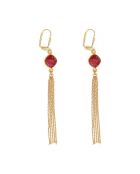 Boucles d'Oreilles en Laiton doré & Quartz Rubis