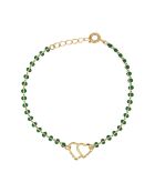 Bracelet Double Heart en Laiton doré
