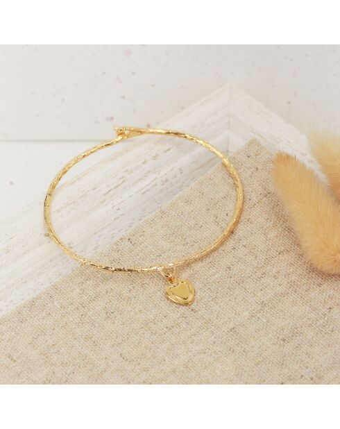 Hartvormige armband van verguld messing