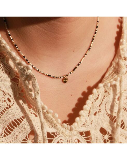 Collier Miyuki Mini Coeur en Laiton doré