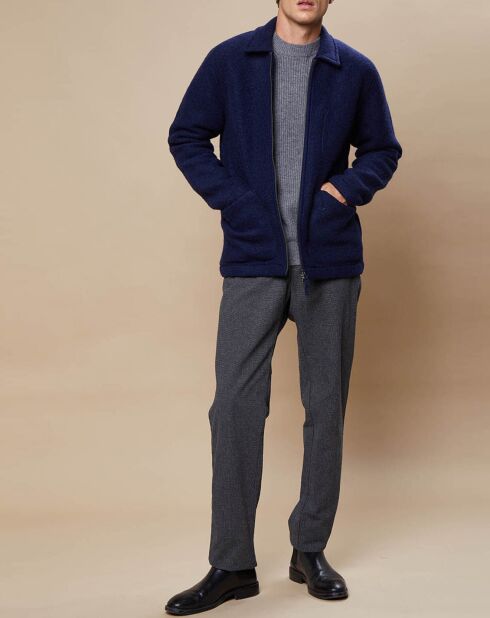 Pantalon chino Tobby micro motifs gris
