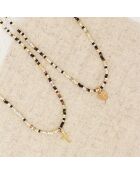 Collier Miyuki Mini Croix en Laiton doré