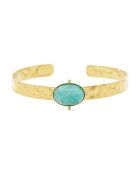Jonc New Calypso en Laiton doré & Amazonite