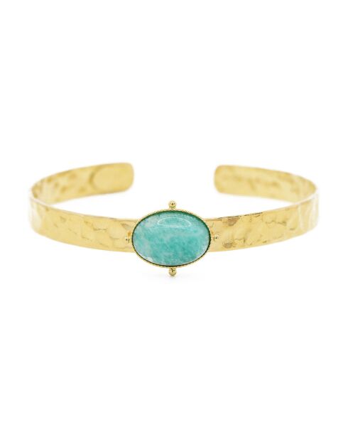 Jonc New Calypso en Laiton doré & Amazonite