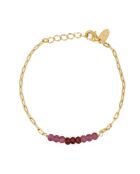 Bracelet Holy en Laiton doré & Tourmaline rose