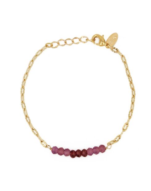 Bracciale sacro in ottone dorato e tormalina rosa