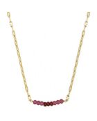 Collier Holy en Laiton doré & Tourmaline rose