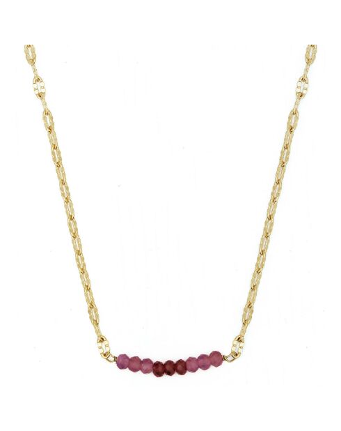 Collier Holy en Laiton doré & Tourmaline rose