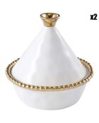 2 Tagines en Porcelaine Golden Salerno blanches - 12.7x12.7x12.7 cm