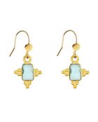 Boucles d'Oreilles Indila en Laiton doré & Topaze bleue