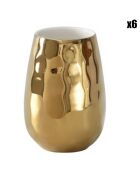 6 Verres à vin en Porcelaine dorés - 7.6x7.6x12.7 cm