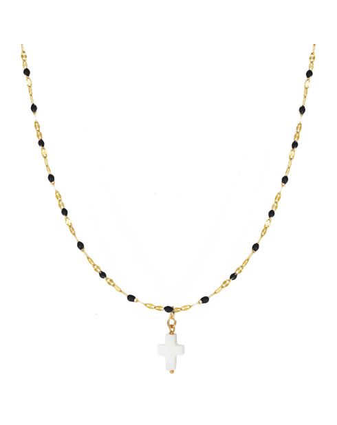 Collier Cross en Laiton doré