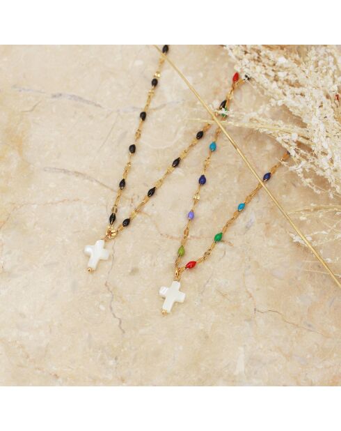 Collier Cross en Laiton doré