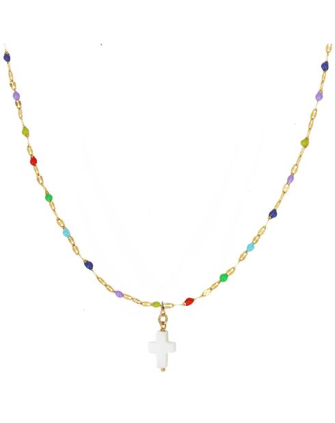 Collier Cross en Laiton doré