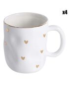 4 Mugs en Porcelaine Heart To Heart blancs -  D.8 cm
