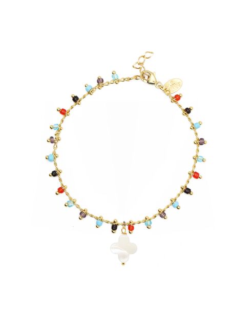 Bracelet Boho Trèfle en Laiton doré