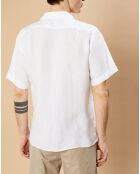 Chemise Regular 100% Lin Palm Pat blanche