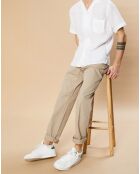 Chemise Regular 100% Lin Palm Pat blanche