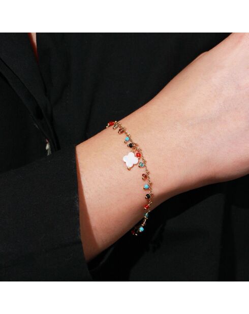 Bracciale Boho Clover in ottone dorato