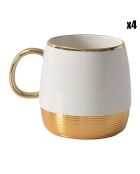 4 Mugs rond en Porcelaine Tango blancs - D.7.6 cm