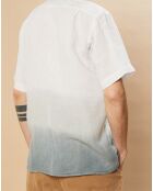 Chemise Regular 100% Lin Palm tie and dye craie/celadon/oyster